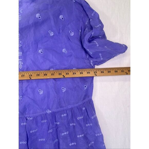 Johnny Was Blue Purple Eyelet Embroidered Floral Berries Hadley Blouse 2X NWT - Picture 7 of 9